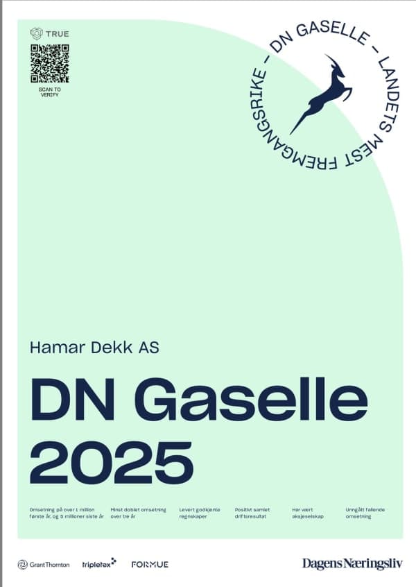 DN Gaselle-diplom 2024 — Hamar Dekk AS